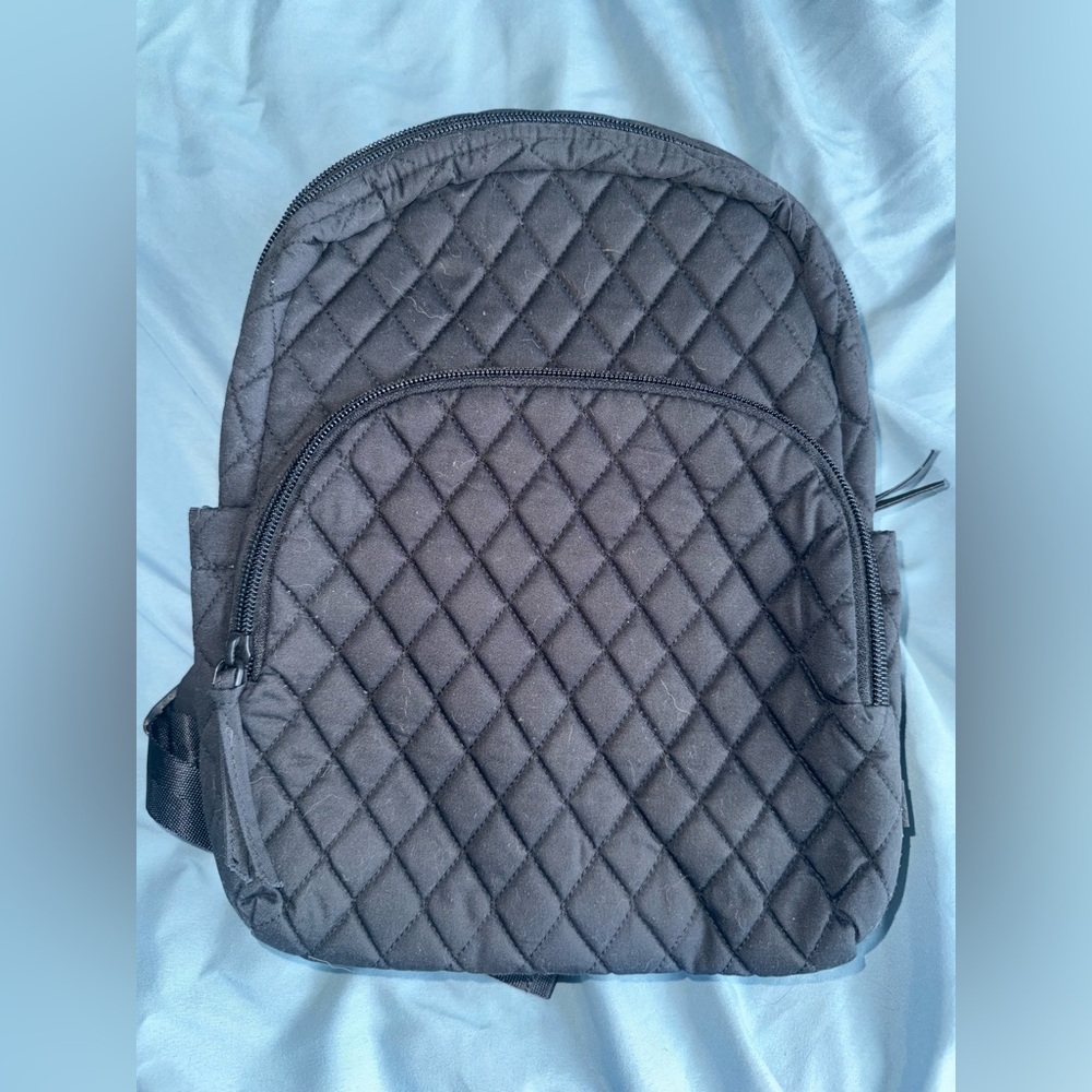 Quilted Black Backpack